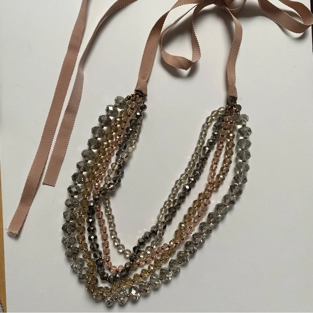 Loft beaded ribbon necklace - Picture 3 of 5